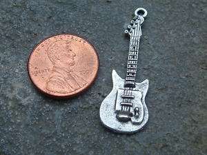 12 Electric Guitar Charms lead free pewter made in USA  