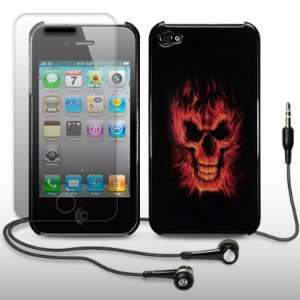  IPHONE 4 BURNING SKULL PATTERN BACK COVER WITH SCREEN 