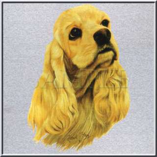 RJM Cocker Spaniel Blonde Dog Portrait Shirt S 3X,4X,5X  