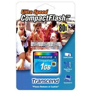  Transcend 1GB CompactFlash Card   80x. 1GB COMPACT FLASH 