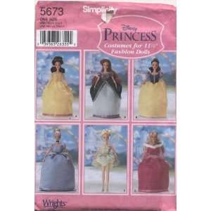  Simplicity Disney Princess Costumes for 11 1/2 Fashion Dolls 