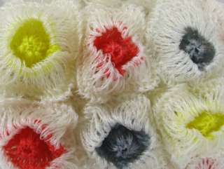 RARE Vintage 1970s Retro Crocheted Flowers Handbag  