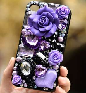 Purple & Light Pruple Lolita Styled DIY Mobile Phone iphone Shell Deco 