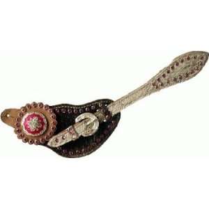  Showman Ladies Spur Straps with Hair on Cowhide Sports 