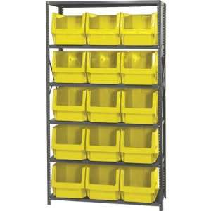   System with Large Parts Bins   18in. x 42in. x 75in. Unit Size, Yellow