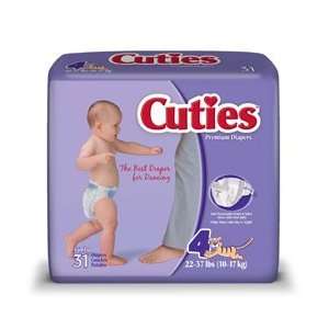  Cuties® Baby Diapers, Case of 124, Size 4, 22 37lb Baby