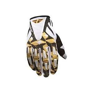  2011 FLY RACING YOUTH KINETIC GLOVES (LARGE) (WHITE/GOLD 