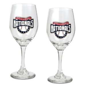 Washington Nationals MLB 2pc Wine Glass Set   Primary Logo  