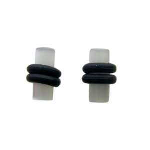   Ear Plugs   Small White Ear Gauges With O Rings (8 Gauge) Toys