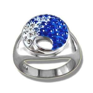 Ashley Arthur .925 Silver Sapphire Crystal Circle Ring Size 7. Made 