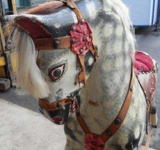 LOVELY LARGE COLLINSONS ANTIQUE ROCKING HORSE  