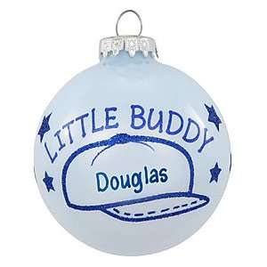  Personalized Little Buddy Round Glass Ornament