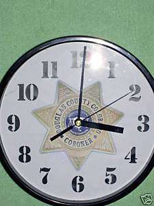 Douglas County Coroner City Medical Legal Wall Clock  