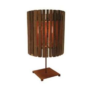  Shiner LDDLO Drop Desk Lamp   Oak on Rust Base