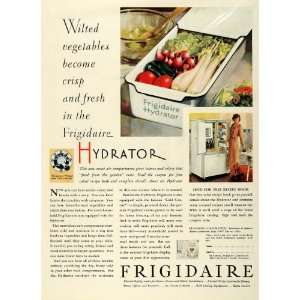  1930 Ad Frigidaire Hydrator Cold Food Container Vegetable 