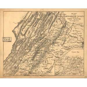  1880 Map Shenandoah Valley Campaign of Stonewall