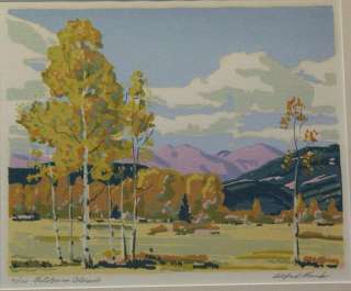 Alfred Wands Signed Lithograph October in Colorado  