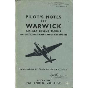  Vickers Warwick Aircraft Pilots Notes Manual Sicuro 