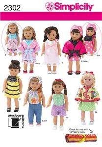   Doll Clothes Easy Sew Wardrobe fits American Girl +18 Dolls  
