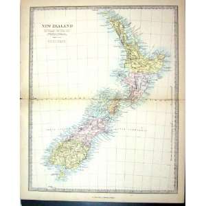   Map 1880 New Zealand Stewart Island Tavai Cook Strait