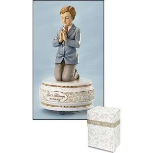   Boys First Communion Musical Figurine   Plays the Lords Prayer   Gift
