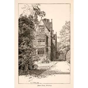  1906 Wood Engraving Shaw House Newbury Berkshire England 