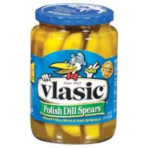 Vlasic Polish Dill Spears with A Hint Of Garlic 24 oz (Pack of 12 