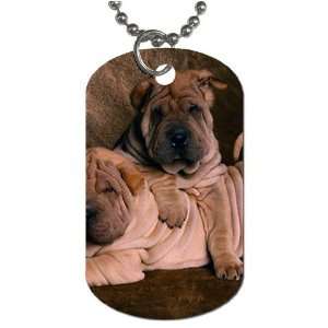  Shar pei puppies Dog Tag with 30 chain necklace Great 