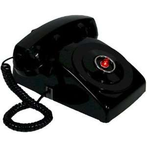 Corded Telephone   Black Batphone with flashing red light
