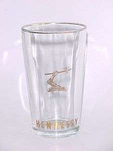 VINTAGE Hennessy Congac Golden Axe Logo gold rimmed glass mug  