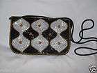 Ladies Beaded Purse made in India 65% Rayon & 35% Velvet Pre Owned