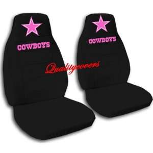  2 Black Dallas seat covers with a hot pink star for a 2002 