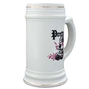 Stein (Glass Drink Mug Cup) Pretty Poison Forever Skull and Crossbones