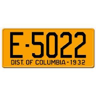 1932 DISTRICT OF COLUMBIA STATE PLATE   EMBOSSED WITH YOUR CUSTOM 