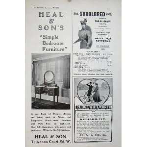  1905 Advert Heal Furniture Shoolbred Rudge Whitworth