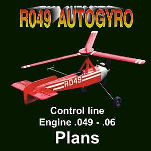CONTROL LINE MODEL AIRPLANE PLANS AUTOGRYO BUILDING NOTES & PL ANS 