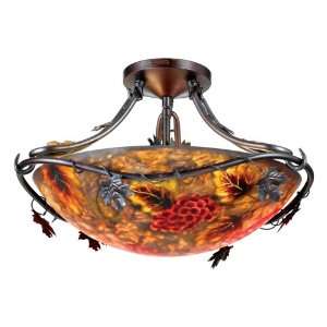 Quoizel PG1719VO Painted Grapevine 11 1/2 Inch Jumbo Semi Flush Mount 