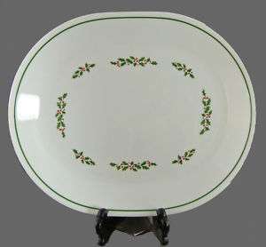 Corelle Corning Holly Days Oval Serving Platter Holiday  