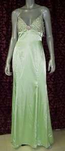 NWT EXQUISITE SEAN COUTURE LIME GREEN BEADED & SEQUIN GOWN Prom L 
