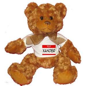  HELLO my name is XANDER Plush Teddy Bear with WHITE T 