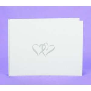  White Linked Heart Guest Book   Personalized. Health 