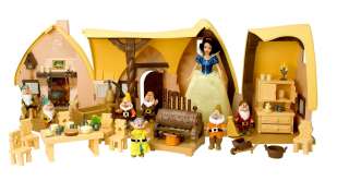 DISNEY PARKS Store SNOW WHITE COTTAGE dolls PRINCESS PRINCE and HORSE 