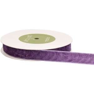  May Arts 3/4 Inch Wide Ribbon, Purple Velvet Corduroy 