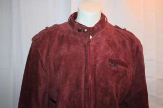 MEMBERS ONLY Men RED Suede Leather Jacket Sz L  