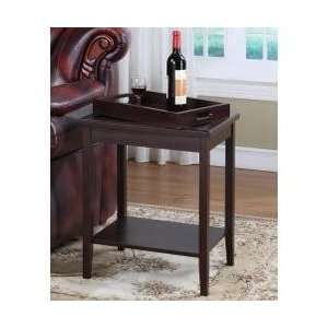  Somerset Chocolate Rectangular Accent Table with Removable 