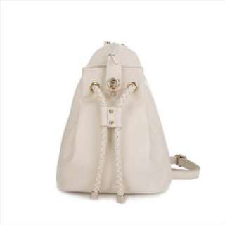White DUDU ROCOCO Series Simple Style Real Leather Womens Shoulder 