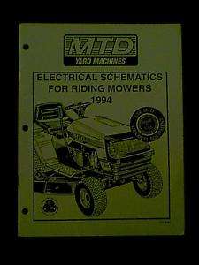 MTD TRACTOR ELECTRICAL SCHEMATICS 1994 MANUAL  