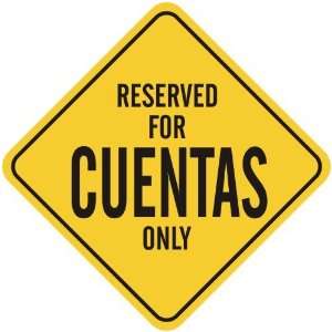   RESERVED FOR CUENTAS ONLY  CROSSING SIGN