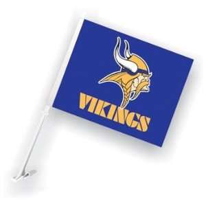  Minnesota Vikings NFL Car Flag W/Wall Bracket Set Of 2 