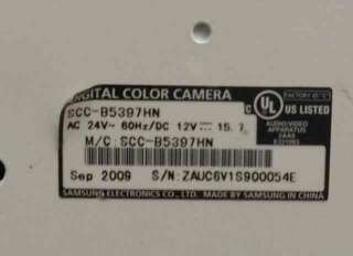 Samsung SCC B5397hn HiRes Color Day/Night Vandal Dome Camera WDR 